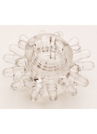 Прозрачное гелевое эрекционное кольцо с шипиками - Toyfa Basic - в Калининграде купить с доставкой