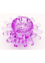 Фиолетовое гелевое эрекционное кольцо с шипиками - Toyfa Basic - в Калининграде купить с доставкой