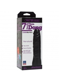 Насадка-фаллоимитатор для страпон-систем Vac-U-Lock CodeBlack 7 Inch Thin Dong - 18,3 см. - Doc Johnson - купить с доставкой в Калининграде