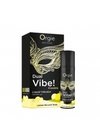 Съедобный жидкий вибратор Dual Vibe! со вкусом лимонного джина с тоником - 15 мл. - ORGIE - купить с доставкой в Калининграде