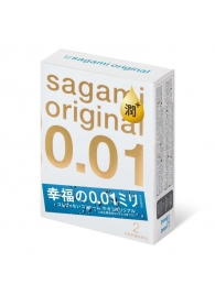 Увлажнённые презервативы Sagami Original 0.01 Extra Lub - 2 шт. - Sagami - купить с доставкой в Калининграде