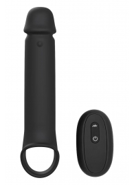 Черная насадка-удлинитель с вибрацией Vibrating Extender With Remote - Dream Toys - в Калининграде купить с доставкой