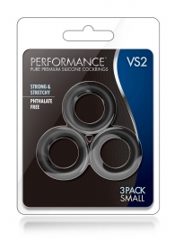 Набор из 3 черных эрекционных колец Black Small Penis Rings - Blush Novelties - в Калининграде купить с доставкой