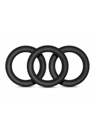 Набор из 3 черных эрекционных колец Black Small Penis Rings - Blush Novelties - в Калининграде купить с доставкой