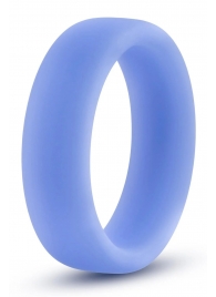 Голубое люминесцентное кольцо Silicone Glo Cock Ring - Blush Novelties - в Калининграде купить с доставкой