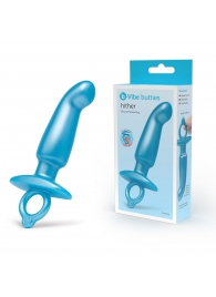 Голубая анальная пробка для массажа простаты Hither Silicone Prostate Plug - 14,3 см. - b-Vibe - в Калининграде купить с доставкой