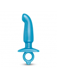 Голубая анальная пробка для массажа простаты Hither Silicone Prostate Plug - 14,3 см. - b-Vibe - в Калининграде купить с доставкой