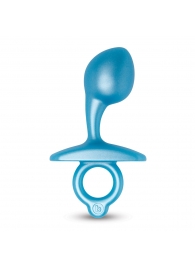 Голубая анальная пробка для массажа простаты Bulb Silicone Prostate Plug - 10,7 см. - b-Vibe - в Калининграде купить с доставкой
