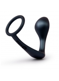 Черное эрекционное кольцо со стимулятором простаты Ringer Cock Ring   Plug - b-Vibe - в Калининграде купить с доставкой