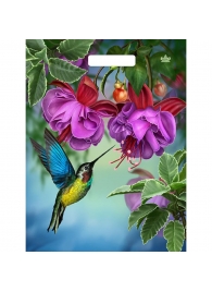 Пакет с принтом в виде колибри в цветах с вырубной ручкой (31х40 см) - Сима-Ленд - купить с доставкой в Калининграде