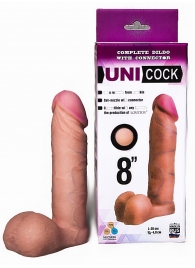 Фаллическая насадка для страпона UNICOCK 8  - 20 см. - LOVETOY (А-Полимер) - купить с доставкой в Калининграде