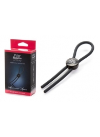 Тёмно-серое эрекционное кольцо с зажимом Again and Again Adjustable Cock Ring - Fifty Shades of Grey - в Калининграде купить с доставкой