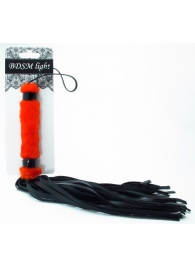Нежная плеть с красным мехом BDSM Light - 43 см. - БДСМ Арсенал - купить с доставкой в Калининграде