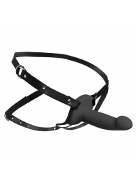 Черный полый страпон с вибрацией 2’’ Erection 28X Smooth Vibrating Silicone Penis Sheath - XR Brands - купить с доставкой в Калининграде
