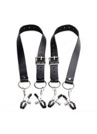 Ремни с зажимами для половых губ Spread Labia Spreader Straps with Clamps - XR Brands - купить с доставкой в Калининграде