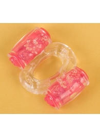 Прозрачное виброкольцо с двумя вибропульками - Toyfa Basic - в Калининграде купить с доставкой