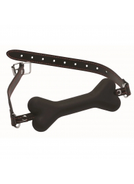 Черный кляп в форме косточки Hound Adjustable Dog Bone Gag - XR Brands - купить с доставкой в Калининграде