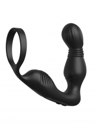Черный вибростимулятор простаты с эрекционным кольцом Ass-Gasm Pro P-Spot Milker - Pipedream - в Калининграде купить с доставкой