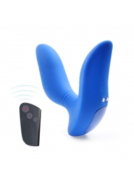 Синий вибромассажер простаты 3,5’’ Remote Control Curve P-spot Massager - 12 см. - Erokay - в Калининграде купить с доставкой