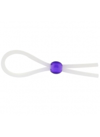 Прозрачное лассо с фиолетовой бусиной SILICONE COCK RING WITH BEAD LAVENDER - NMC - в Калининграде купить с доставкой