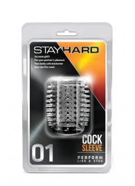 Прозрачная насадка с шипами STAY HARD COCK SLEEVE 01 CLEAR - Blush Novelties - в Калининграде купить с доставкой