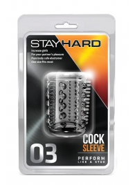Прозрачная насадка с шипами и шишечками STAY HARD COCK SLEEVE 03 CLEAR - Blush Novelties - в Калининграде купить с доставкой