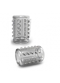 Прозрачная насадка с шипами и шишечками STAY HARD COCK SLEEVE 03 CLEAR - Blush Novelties - в Калининграде купить с доставкой