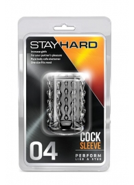 Прозрачная насадка с бороздками STAY HARD COCK SLEEVE 04 CLEAR - Blush Novelties - в Калининграде купить с доставкой