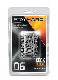 Прозрачная насадка с объёмными чёрточками STAY HARD COCK SLEEVE 06 CLEAR - Blush Novelties - в Калининграде купить с доставкой