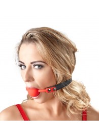 Силиконовый кляп-шар на чёрных ремешках Red Gag silicone - Orion - купить с доставкой в Калининграде