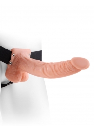 Полый страпон телесного цвета Hollow Strap-On with Balls - 24 см. - Pipedream - купить с доставкой в Калининграде