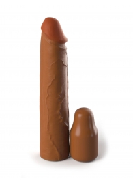Коричневая насадка на член 2  Silicone X-tension - 20,3 см. - Pipedream - в Калининграде купить с доставкой