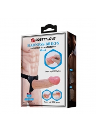 Телесный полый мужской страпон Stark - 17,5 см. - Baile - купить с доставкой в Калининграде