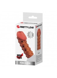 Телесная открытая насадка на пенис с бугорками - 19,8 см. - Baile - в Калининграде купить с доставкой