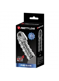 Прозрачная открытая насадка на пенис с бугорками - 19,8 см. - Baile - в Калининграде купить с доставкой