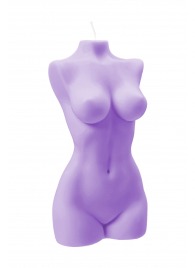 Фиолетовая интерьерная свеча в форме женского торса - 850 гр. - Pecado - купить с доставкой в Калининграде