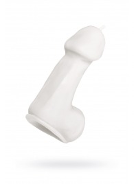 Белая свеча в форме пениса - 47 гр. - Pecado - купить с доставкой в Калининграде