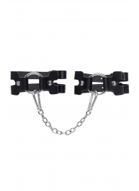 Черные кожаные оковы из двух ремешков - Pecado - купить с доставкой в Калининграде
