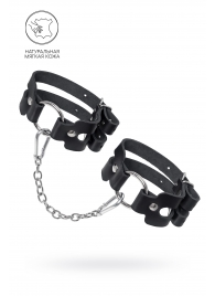 Черные кожаные оковы из двух ремешков - Pecado - купить с доставкой в Калининграде