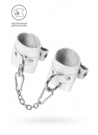 Белые мягкие кожаные наручники с люверсами - Pecado - купить с доставкой в Калининграде