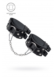 Черные кожаные оковы с двумя ремешками - Pecado - купить с доставкой в Калининграде