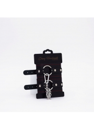Черно-красные кожаные оковы - Crazy Handmade - купить с доставкой в Калининграде