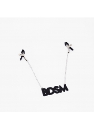 Зажимы на соски с кожаной подвеской BDSM - Crazy Handmade - купить с доставкой в Калининграде