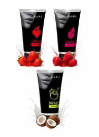Набор из 3 съедобных лубрикантов JUJU (клубника, малина, кокос) - JuJu - купить с доставкой в Калининграде