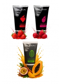 Набор из 3 съедобных лубрикантов JUJU (клубника, малина, тропические фрукты) - JuJu - купить с доставкой в Калининграде