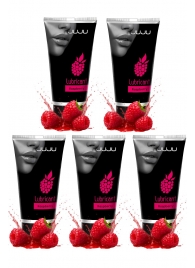 Набор из 5 съедобных лубрикантов JUJU со вкусом малины - JuJu - купить с доставкой в Калининграде