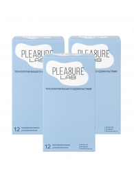 Набор из 3 упаковок ультратонких презервативов Pleasure Lab (по 12 шт.) - Pleasure Lab - купить с доставкой в Калининграде