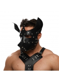 Черная кожаная маска «Собака» - Crazy Handmade - купить с доставкой в Калининграде