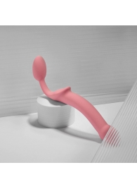 Розовый безремневой страпон Strap-on-me Semi-Realistic Bendable Strap-On size M - Strap-on-me - купить с доставкой в Калининграде