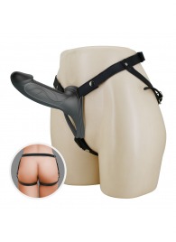 Черный полый мужской страпон London - 16,8 см. - Baile - купить с доставкой в Калининграде